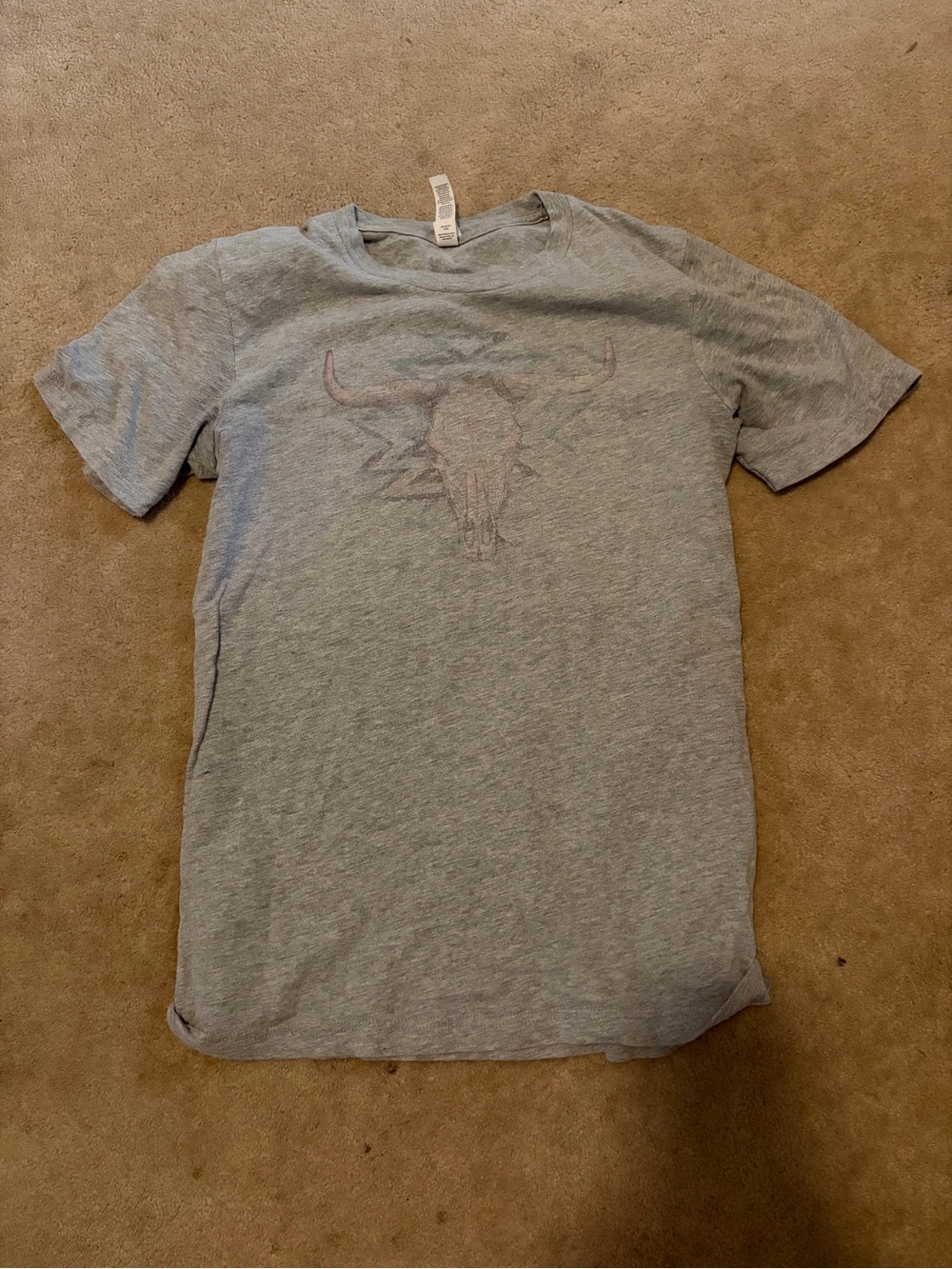 Womans Gray Short-Sleeve Graphic T-Shirt